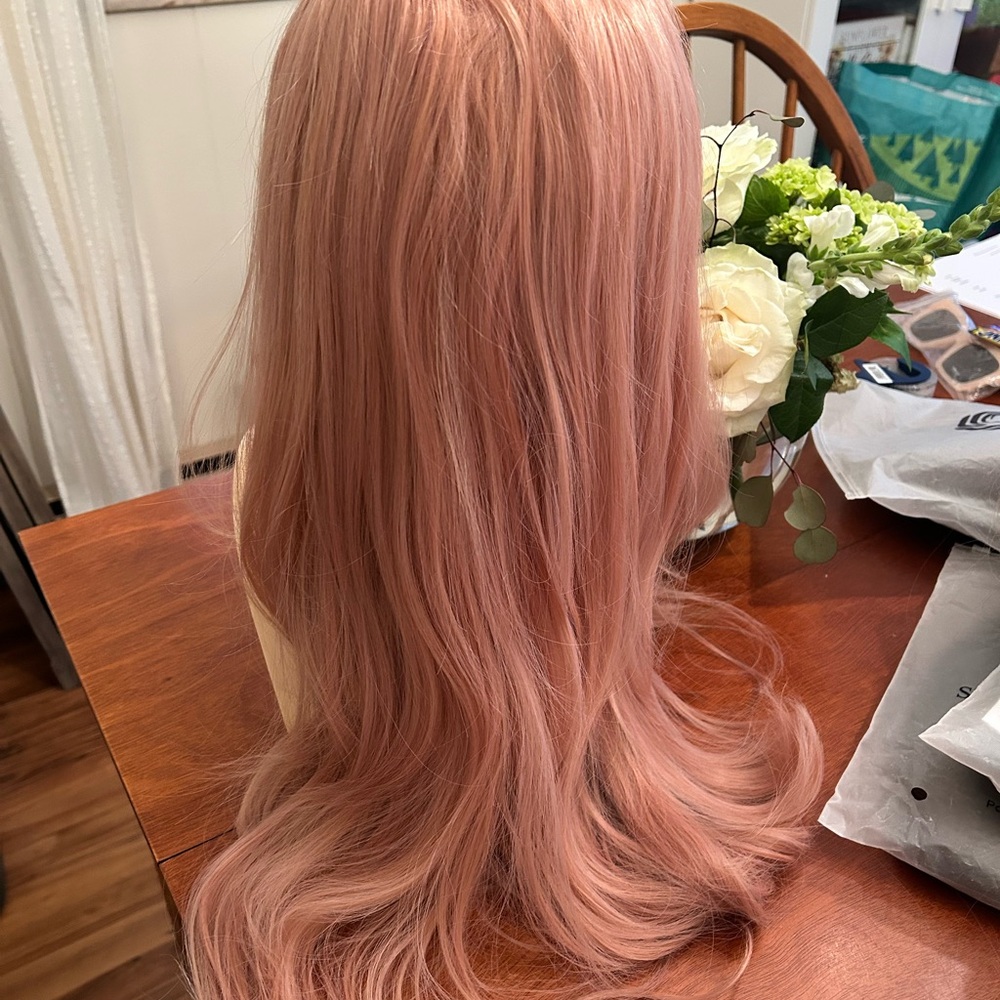 Heat Resistant Silky Pink Long Wig with Natural Hairline - Picture 2 of 4
